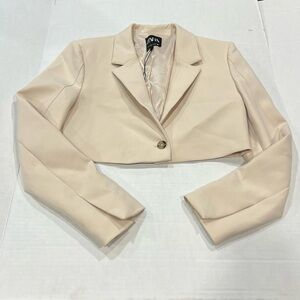 Zara Beige Cropped Blazer